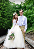 long ivory tulle skirt