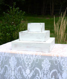 whitewashed wedding cake stand