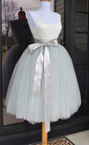 pale gray tulle skirt