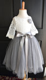flower girl gray tutu dress
