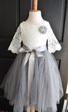 charcoal flower girl dress
