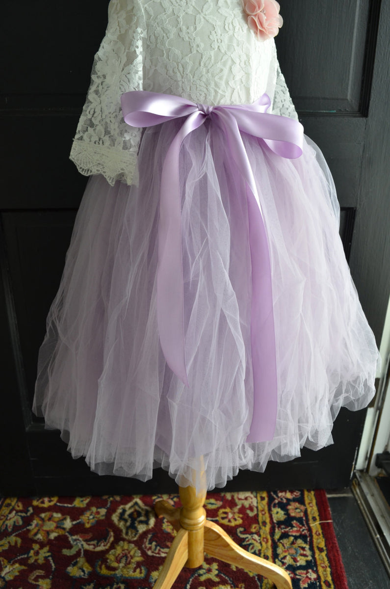 Girls Dusty Lavender Tulle Skirt maidenlaneboutique