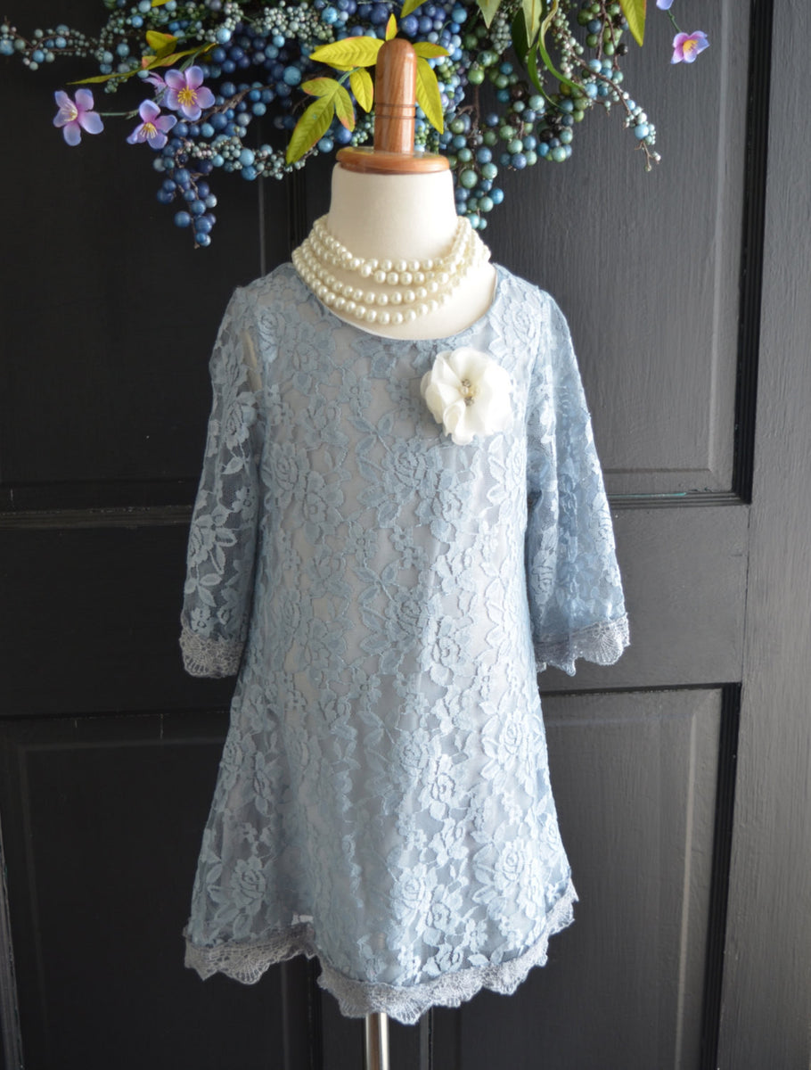 Dove grey flower girl orders dress