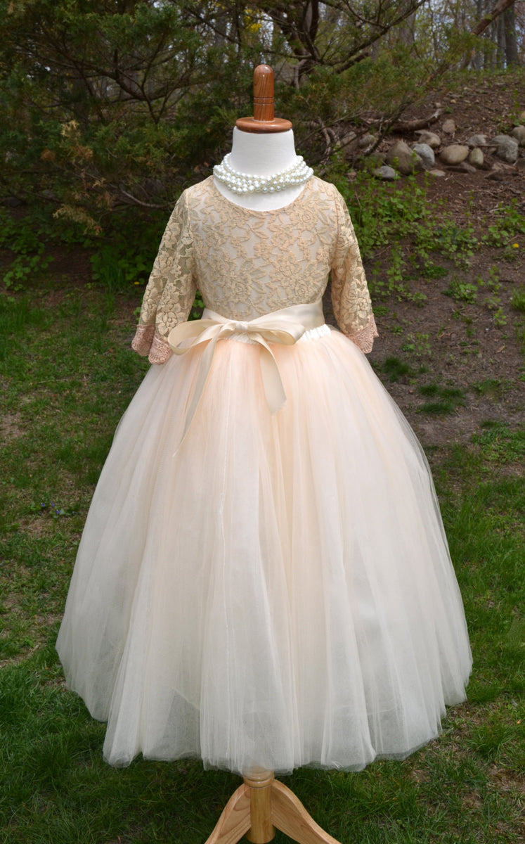 Strap Ivory Handmade Flower Girl Dresses, Affordable Lovely Tulle Tutu Dresses, FG029