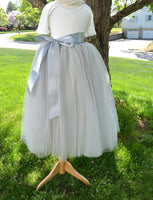 silver gray tulle skirt