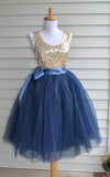 womens navy tulle skirt