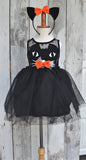 Black cat halloween costume dress