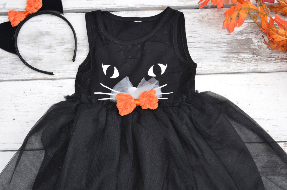 Black Cat Halloween Costume Dress Up Ears