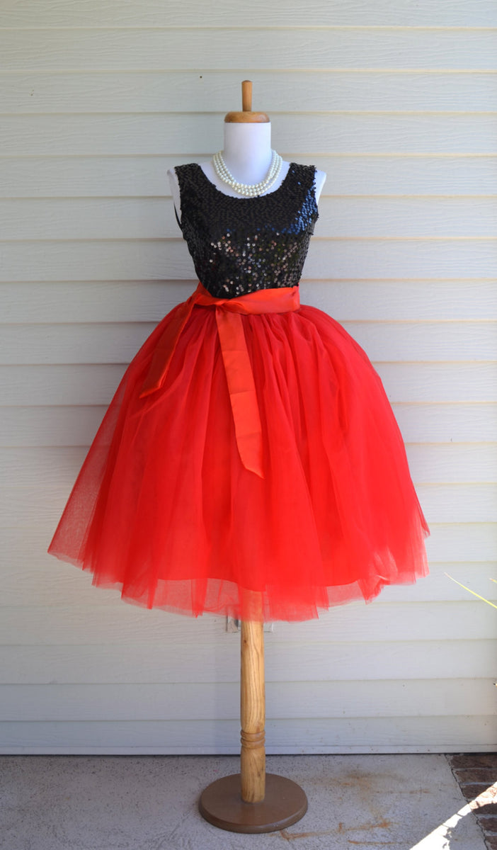 Womens Red Tutu Tulle skirt maidenlaneboutique