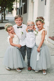 girls gray tulle skirt