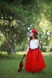red Lace Tulle Dress
