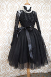 black midi tulle skirt