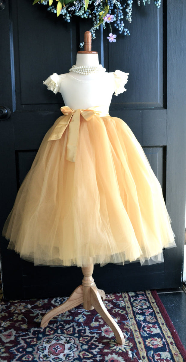 Gold hot sale tulle skirt