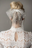 Pearl Tulle Bow Bridal Veil headpiece