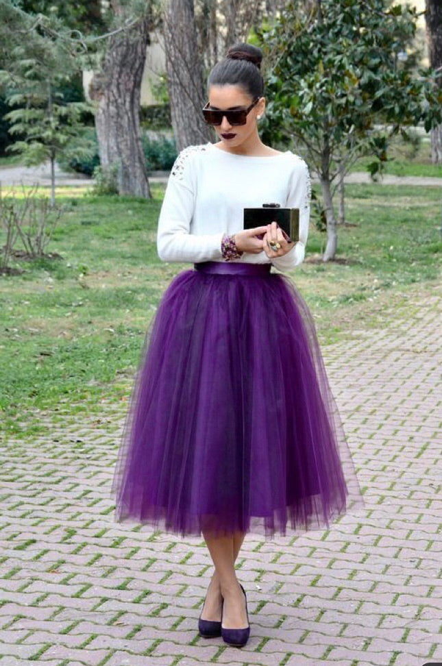 Plum Purple Tulle Skirt S Plum Purple Tulle Skirt S