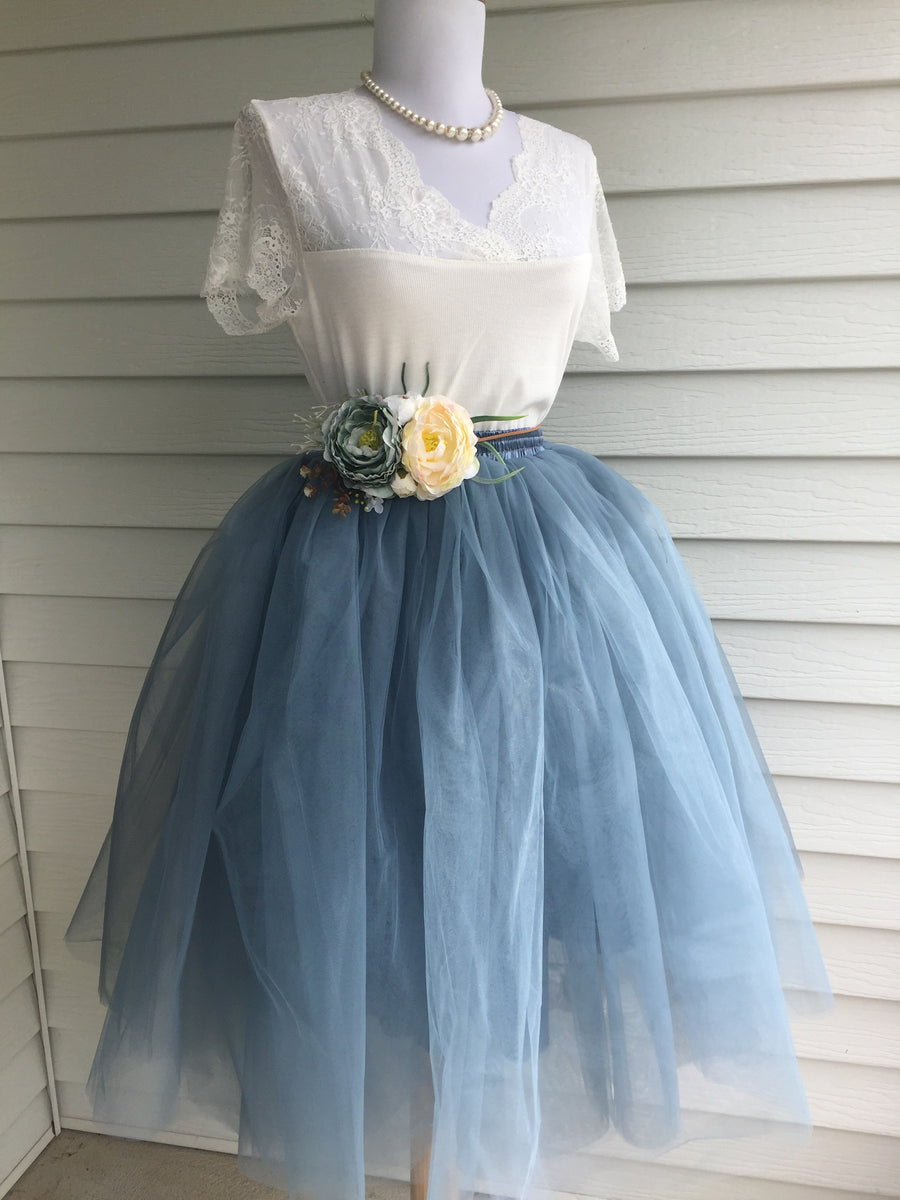 Dusty slate blue tulle skirt L Dusty slate blue tulle skirt L