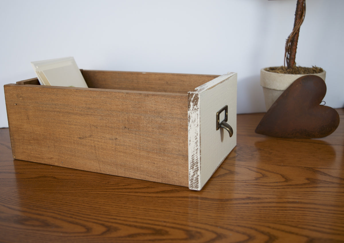 Collection Library Card Box Reproduction Library Card Catalog Drawer Box Storage – maidenlaneboutique