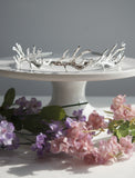 silver antlers bridal headpiece