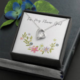 Flower Girl Heart Necklace Gift pendant