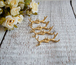 gold antler place card holders