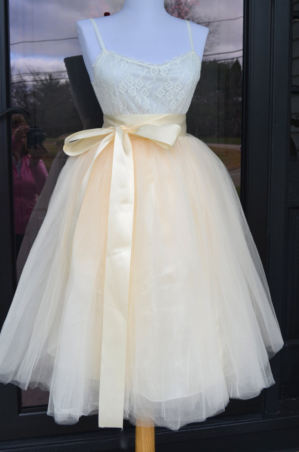 Ivory Cream Tulle skirt maidenlaneboutique