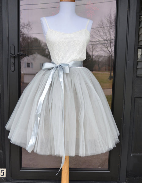 grey tutu dress Silver Gray Tulle skirt – maidenlaneboutique