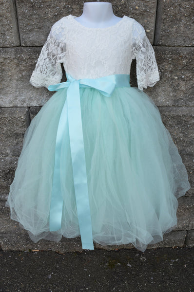 Girls Tulle Dress Aqua Mint 2T Girls Tulle Dress Aqua Mint 2T