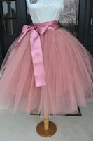 Mauve pink tulle skirt