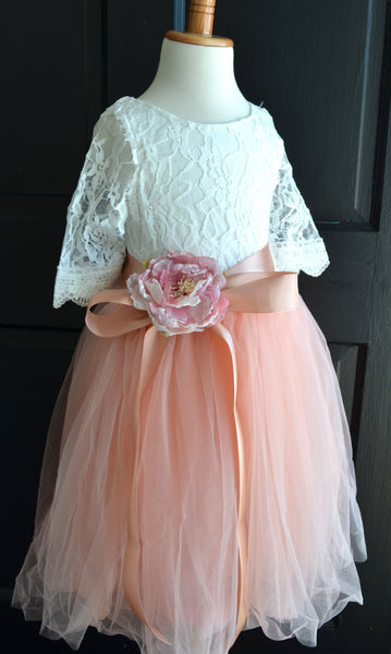 Blush flower girl dress