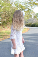girls white lace dress