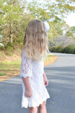girls white lace dress