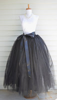 floor length black tulle skirt
