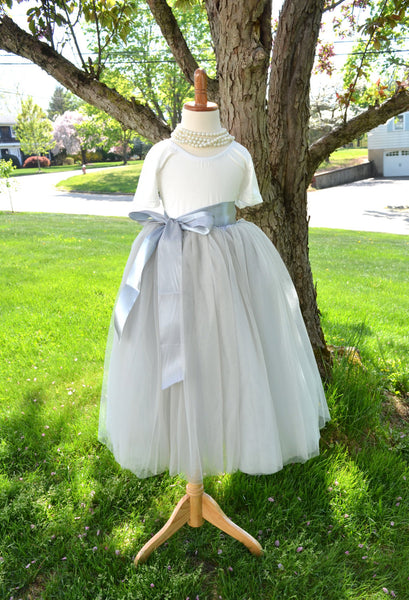 Girls Gray Tulle Skirt Tutu maidenlaneboutique Girls Gray Tulle Skirt Tutu maidenlaneboutique
