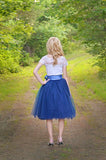 dark blue tulle skirt