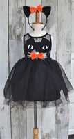Black cat halloween costume dress
