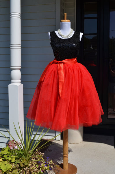 red tutu dress for adults Womens Red Tutu Tulle skirt S