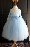ice blue flower girl dress
