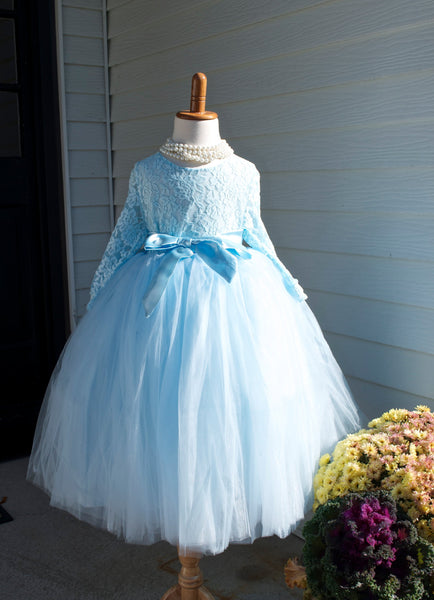 light blue flower girl dress