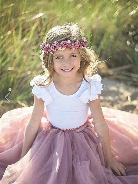 girls mauve tulle skirt