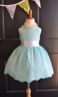 turquoise lace dress