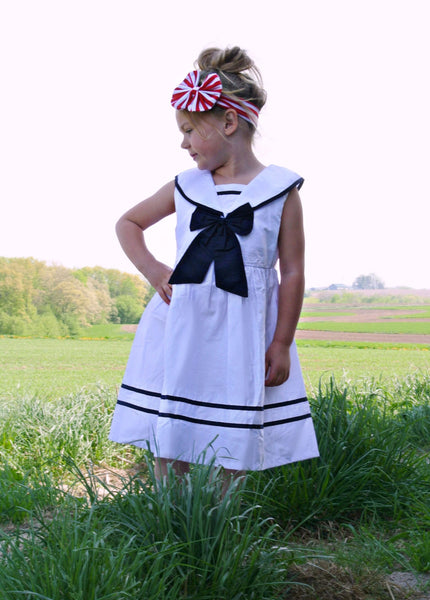 girls white nautical sailor dress