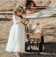 Ivory Lace Rustic flower girl dress