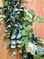 eucalyptus white rose garland