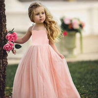 blush wedding flower girl dress