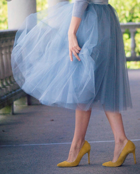 Dusty slate blue tulle skirt maidenlaneboutique Dusty slate blue tulle skirt maidenlaneboutique