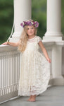 White lace flower girl dress